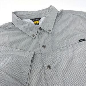 Eddie Bauer Shirt‎ Men's XLT Tall Gray Button Front Down Performance Pocket TXL